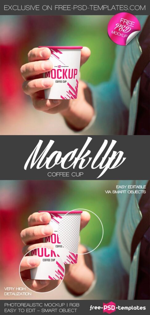Mockup Featuring a Hand Holding a Disposable Hot Cup
