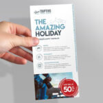 Mockup Featuring a Hand Holding a DL Rack Card