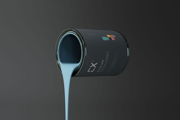 Mockup Featuring a Metal Bucket Pouring Paint