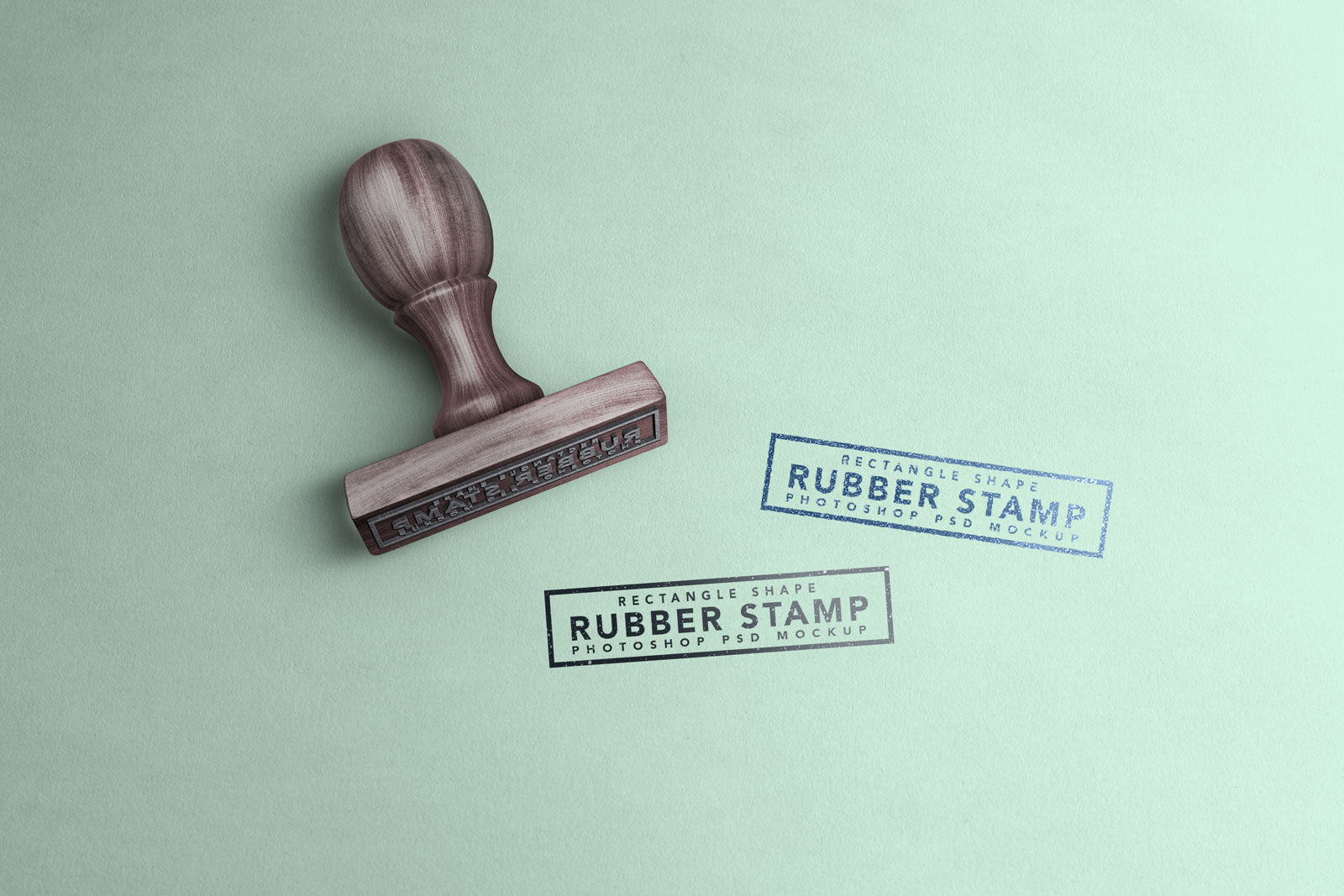 Mockup Featuring a Rectangle Rubber Stamp With Two Stamp Marks FREE PSD