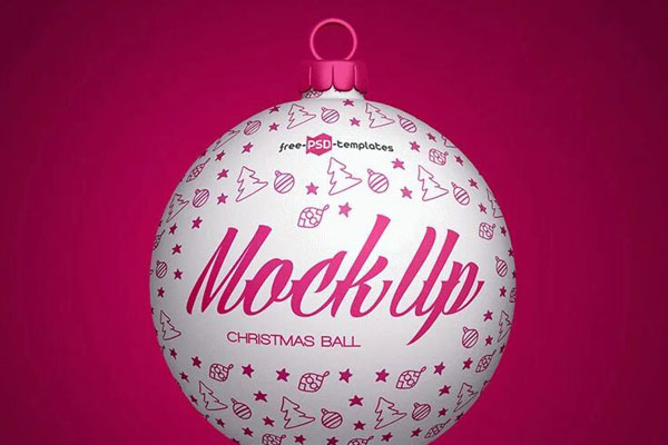 Mockup Featuring a Simple Christmass Ball