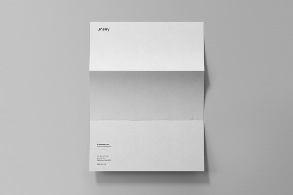 Mockup Featuring a Vertical Folded Letter