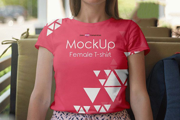 Mockup Featuring a Women’s T-Shirt