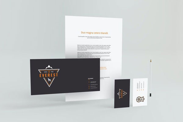 Mockup Featuring A4 Letterhead, Envelope, Two Business Cards and Pencil