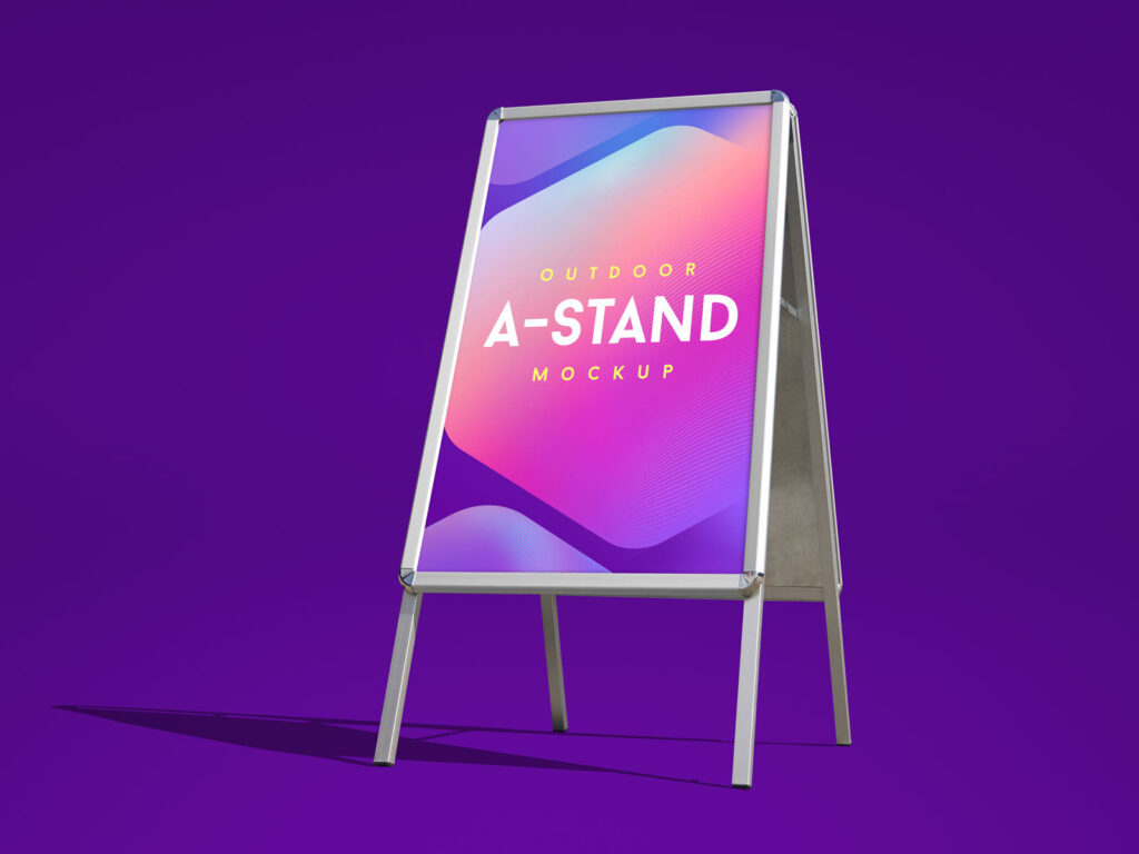 Mockup Featuring an Outdoor Advertising Foldable A-Stand