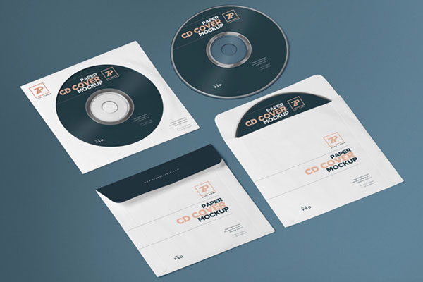 Mockup Featuring CD and Paper CD Cover