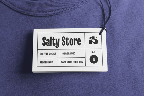 Mockup Featuring Clothing Label Tag on a Round Neck Clothe