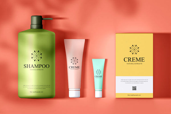 Mockup Featuring Cosmetics Branding Products Laid in Top View