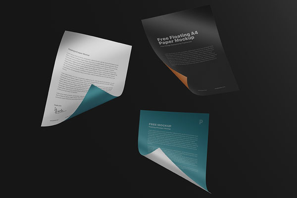 Mockup Featuring 4 Floating A4 Papers