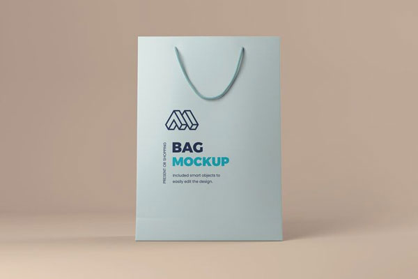 Mockup Featuring Front View of Present or Shopping Bag