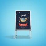 Mockup Featuring Front View of Sidewalk Sandwich Board