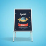 Mockup Featuring Front View of Sidewalk Sandwich Board