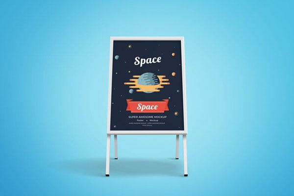 Mockup Featuring Front View of Sidewalk Sandwich Board