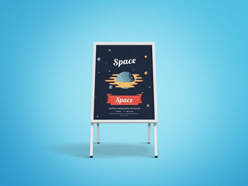 Mockup Featuring Front View of Sidewalk Sandwich Board