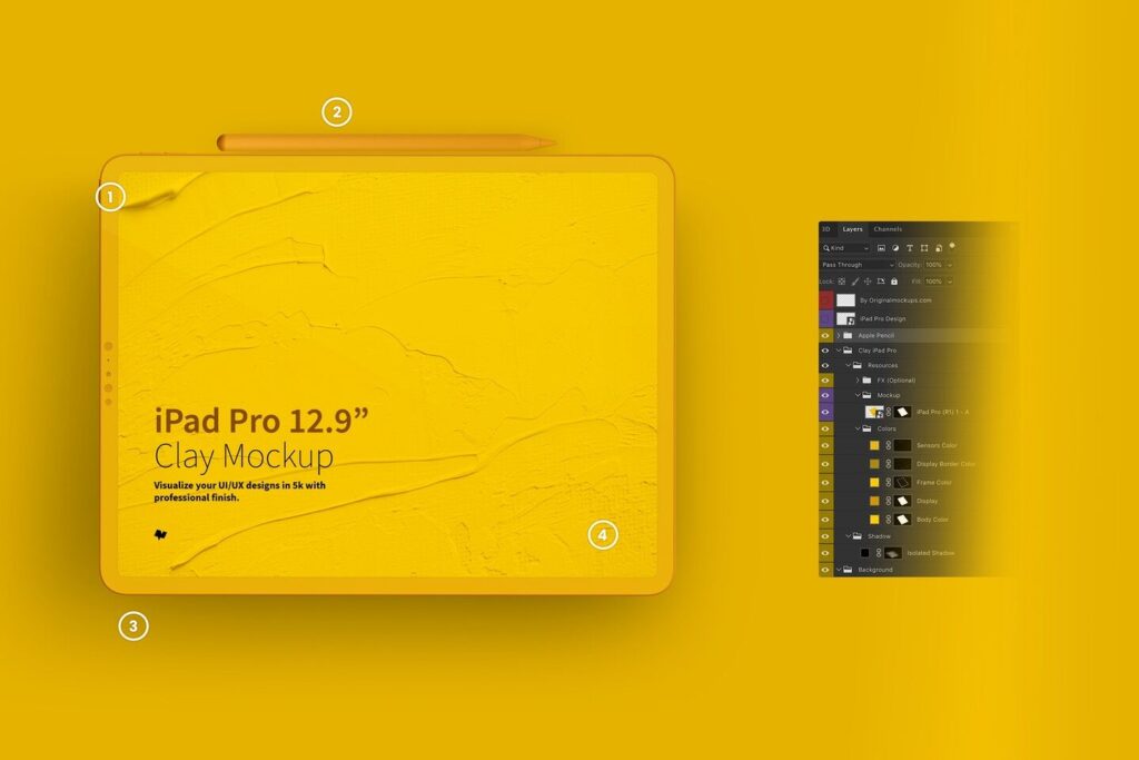 Mockup Featuring iPad Pro12.9 and Apple Pencil