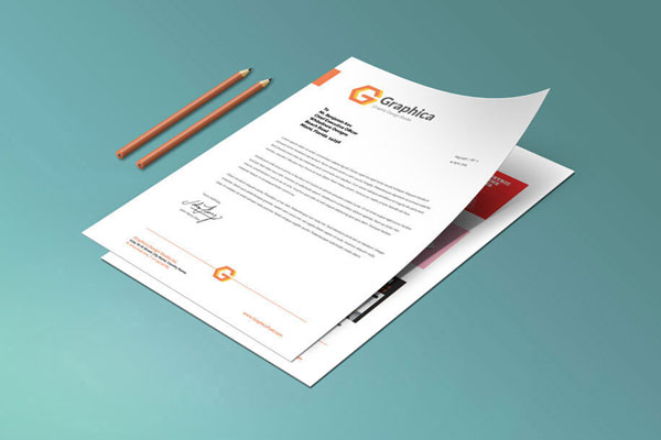 Mockup Featuring Letterhead and Paper Portfolio in Perspective