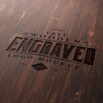 Mockup Featuring Logo Carved in the Wood / Text Effect