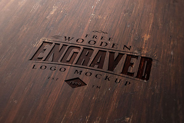 Mockup Featuring Logo Carved in the Wood / Text Effect