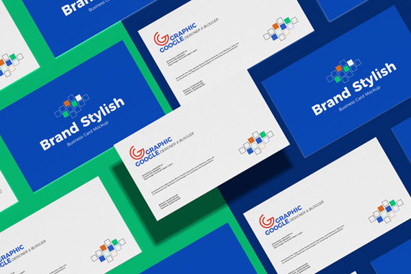 Mockup Featuring Multiple Business Cards Diagonally Arranged in Grid Style