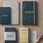 Mockup Featuring Notebook and Business Card Set
