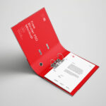 Mockup Featuring Opened Binder Containing A4 Papers