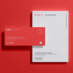Mockup Featuring Overhead View of A4 Letterhead and Envelope
