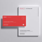 Mockup Featuring Overhead View of A4 Letterhead and Envelope