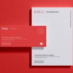 Mockup Featuring Overhead View of A4 Letterhead and Envelope