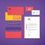 Mockup Featuring Overhead View of Corporate Stationery Items