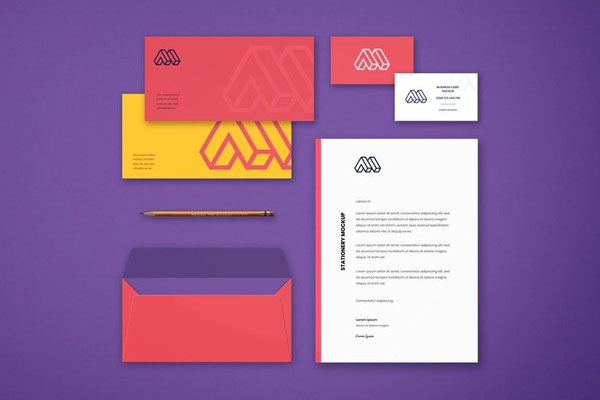 Mockup Featuring Overhead View of Corporate Stationery Items
