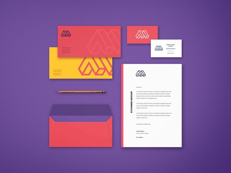 Mockup Featuring Overhead View of Corporate Stationery Items