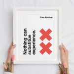 Mockup Featuring Overhead View of Hand Holding Frame