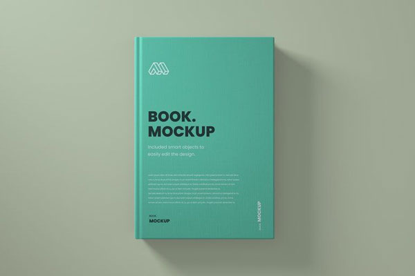 Mockup Featuring Overhead View of Hardcover Book