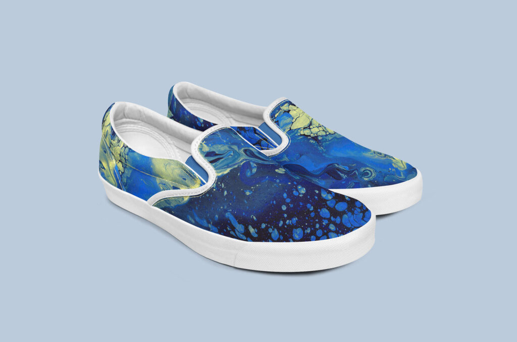 Mockup Featuring Slip on Shoes From Different Points of View