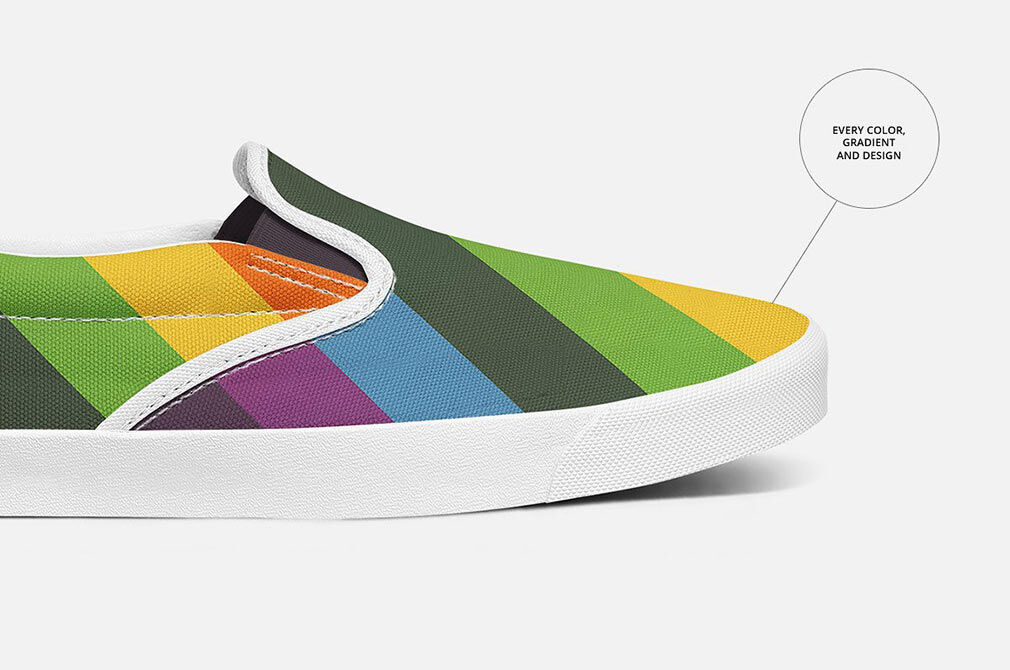 Mockup Featuring Slip on Shoes From Different Points of View