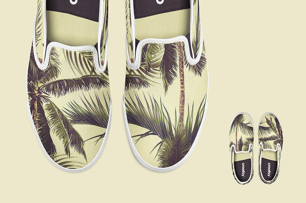 Mockup Featuring Slip on Shoes From Different Points of View