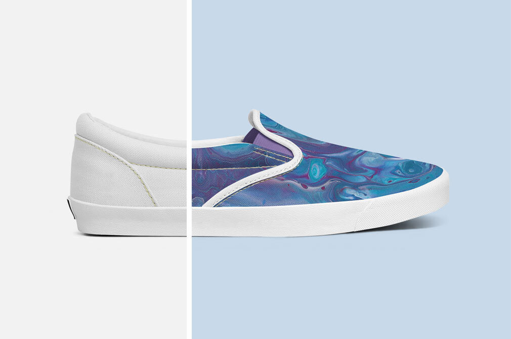 Mockup Featuring Slip on Shoes From Different Points of View