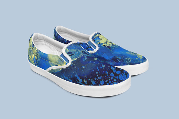 Mockup Featuring Slip on Shoes From Different Points of View