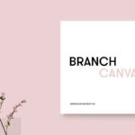 Mockup Featuring Square Canvas on Wall Beside Blossoms