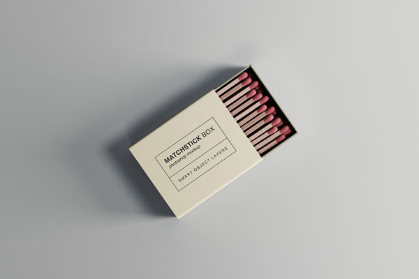 Mockup Featuring the Top View of a Matchstick Box