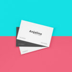 Mockup Featuring Three Business Cards in Top View