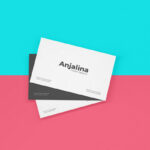Mockup Featuring Three Business Cards in Top View