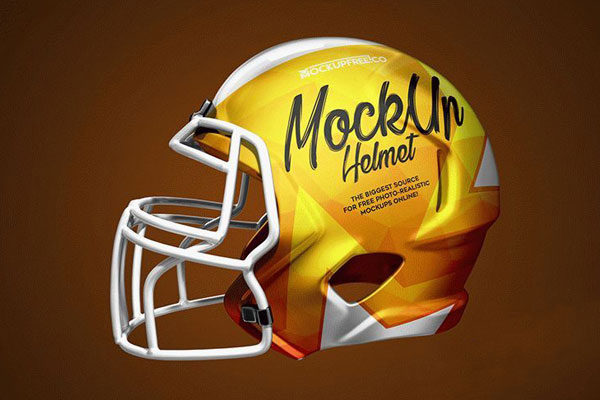 Mockup Featuring Three Scenes of a Football Helmet