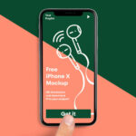 Mockup Featuring Top View iPhone X and a Finger