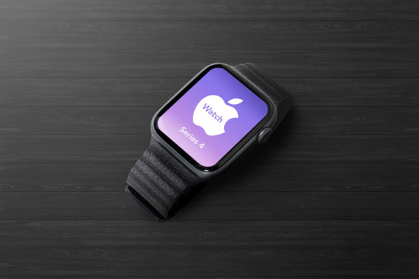 Mockup Featuring Top View of an Apple Watch