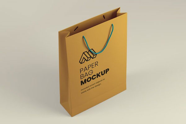 Mockup Featuring Top View of Standing Classic Paper Bag