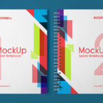 Mockup Featuring Top View of Two Spiral Notebooks