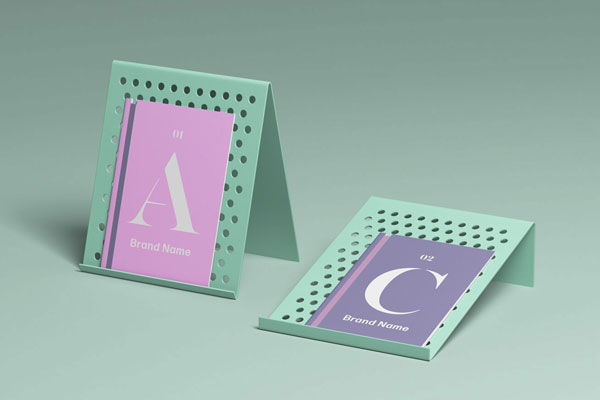 Mockup Featuring Two Brochures on a Flat Surface