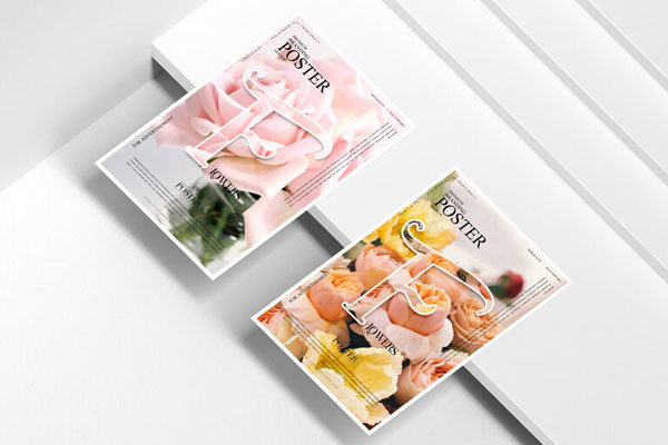Mockup Featuring Two Posters on Three-Parted Surface