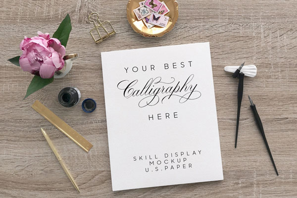 Mockup Featuring US Paper Size Letterhead With Gorgeous Surroundings